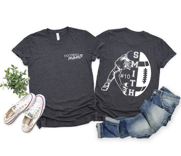 Football Mom T-Shirt，Personalise Your Name And  Number