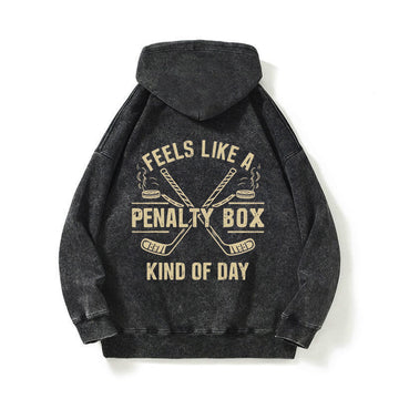 Hockey Penalty Box Casual Washed Hoodie
