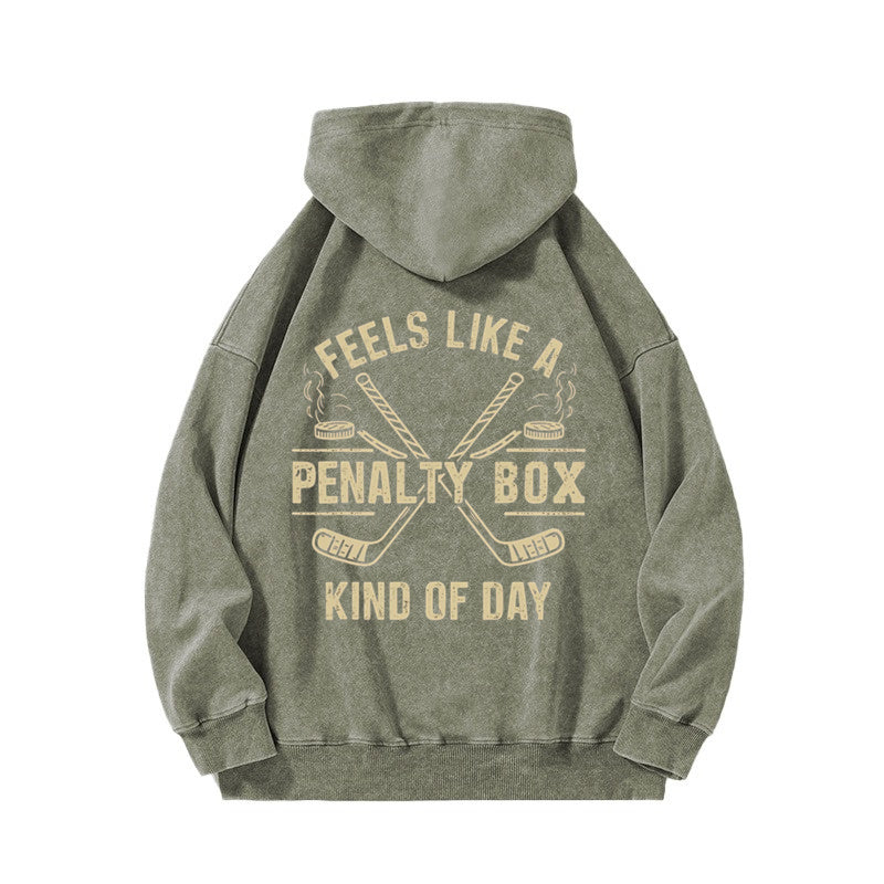 Hockey Penalty Box Casual Washed Hoodie