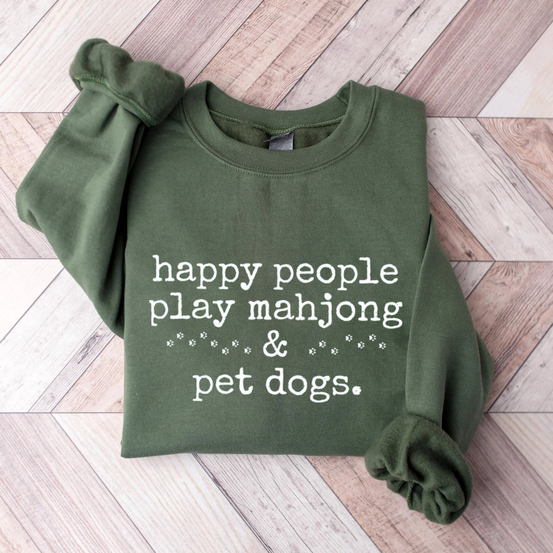 Happy People Play Mahjong&Pet Dogs Sweatshirt