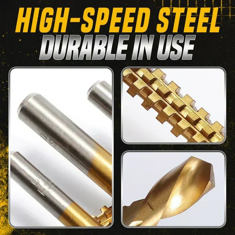 🛠️ LIMITED-TIME 49% OFF! ✨ Twist Drill Bit Set – Titanium-Coated. Serrated. Multi-Material 🔩