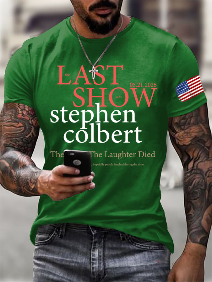 🔥Buy 3 Get 15% Off🔥Men's Retro Last Last Show 05.21.2026 The Night The Laughter Died After The Opening Monol, Hopefully People Laughed During The Show Print T-Shirt