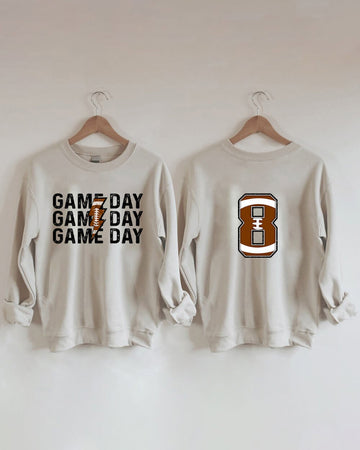 Game Day Football Personalized Number Sweatshirt