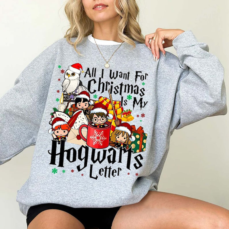 Vintage All I Want For Christmas Letter Sweathirt
