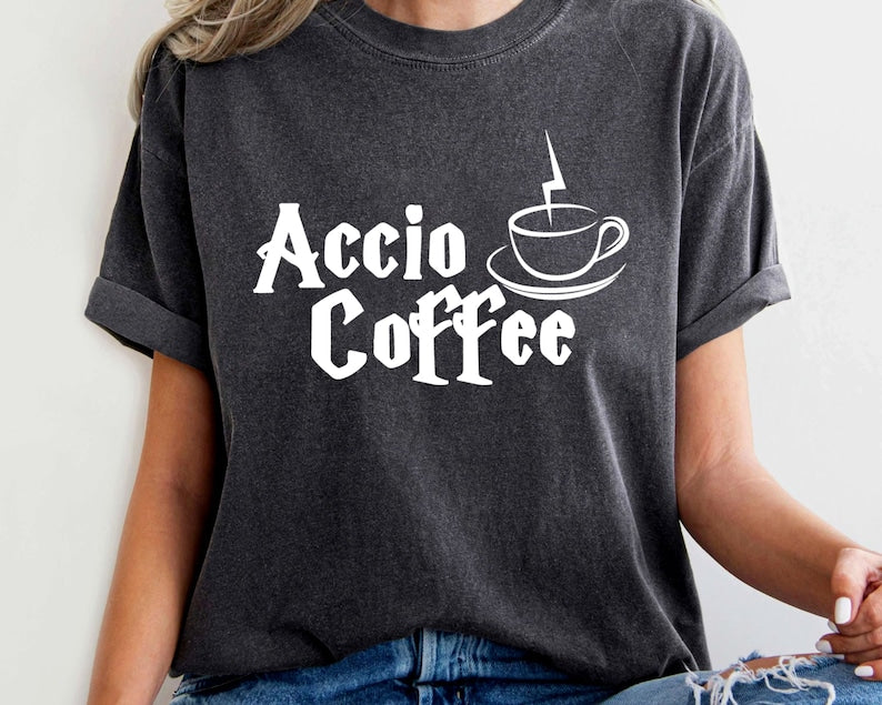 Accio Coffee Funny Wizard Shirt