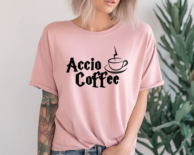 Accio Coffee Funny Wizard Shirt