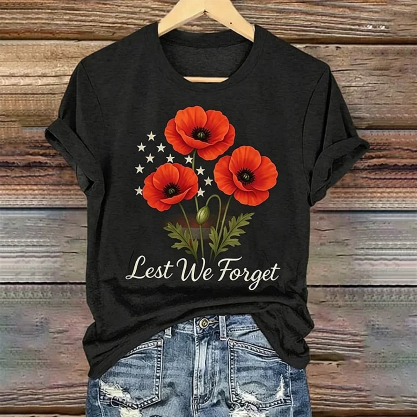 Honor & Remember – Women’s Poppy Tribute Tee