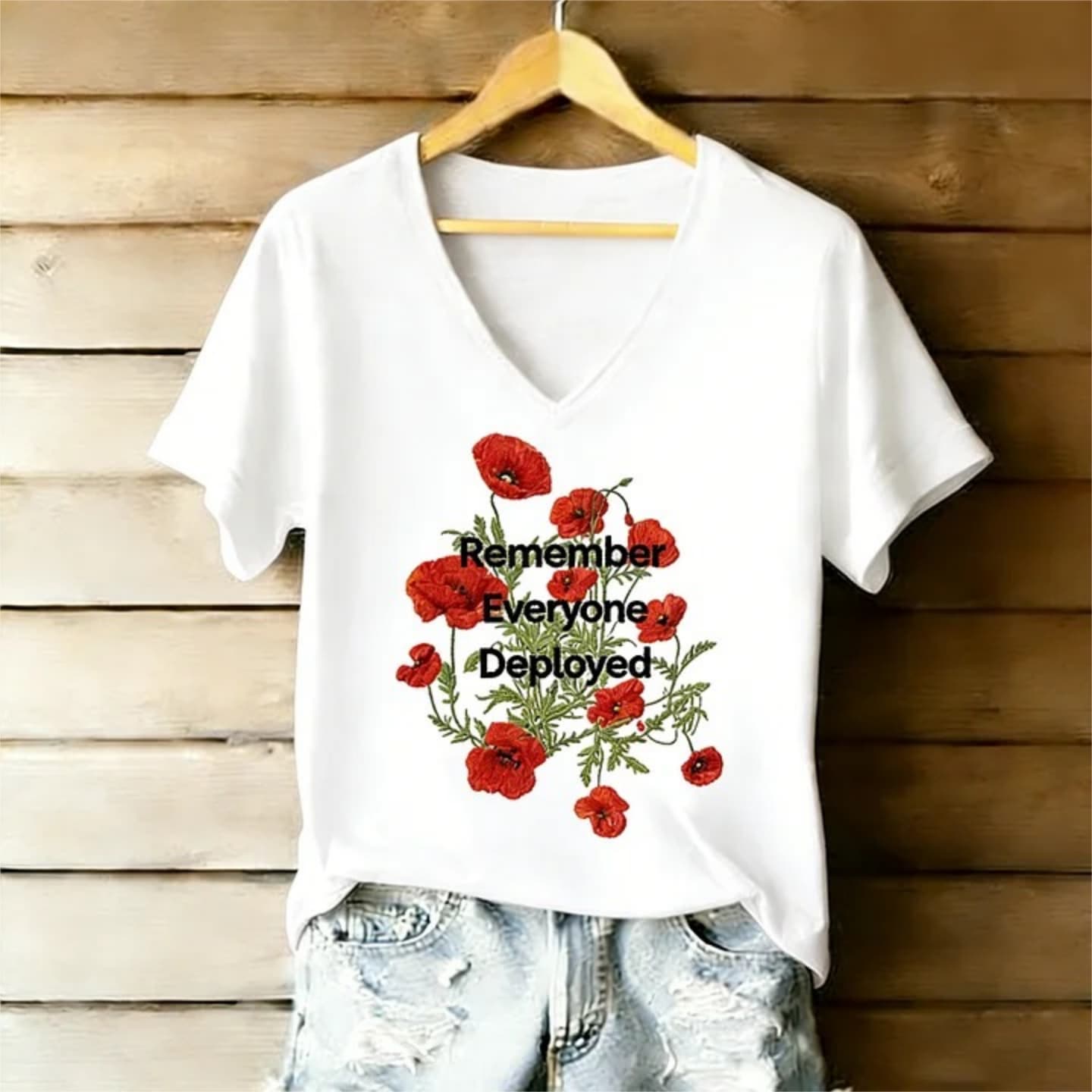 Honor & Remember – Women’s Poppy Tribute Tee