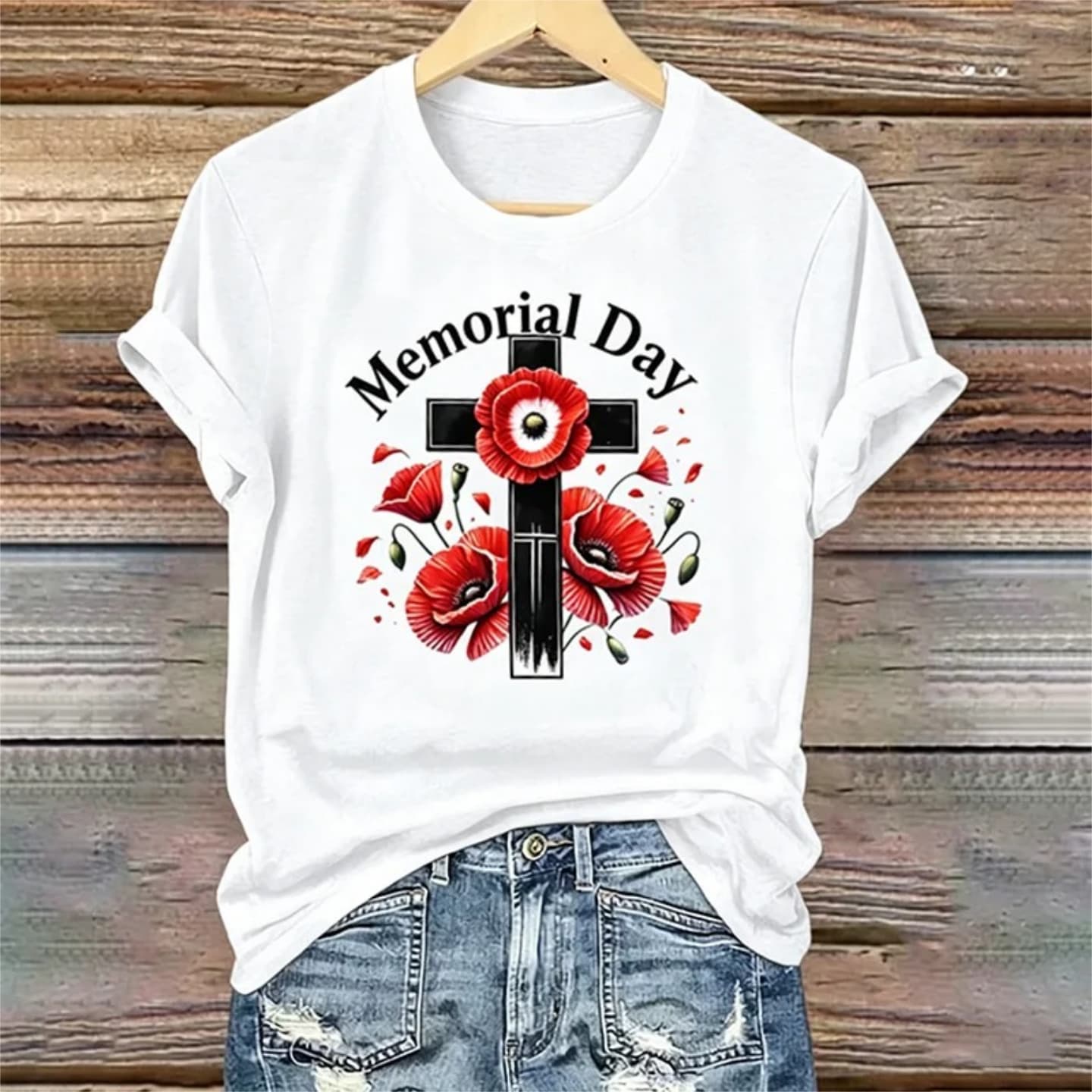 Honor & Remember – Women’s Poppy Tribute Tee