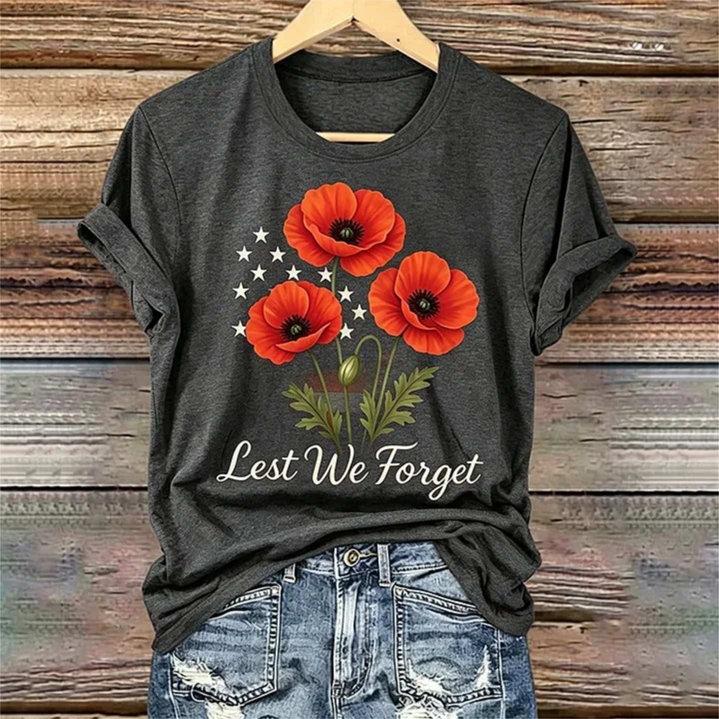 Honor & Remember – Women’s Poppy Tribute Tee