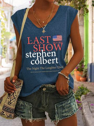 🔥Buy 3 Get 15% Off🔥Retro Last Show 05.21.2026 The Night The Laughter Died After The Opening Monol, Hopefully People Laughed During The Show Print Tops Tank