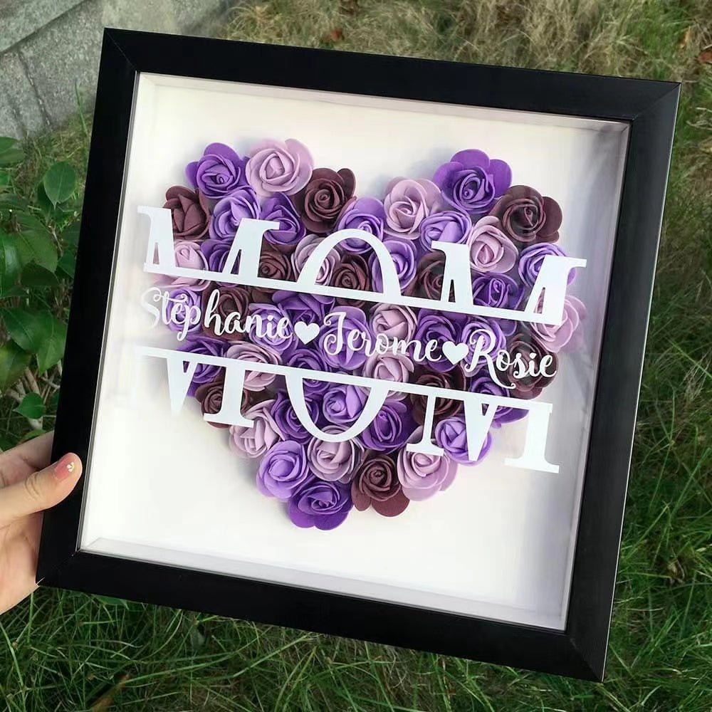 Heart Shape Shadow Box 50%OFF⭐️Mom Heart Shaped Monogram Flower Shadow Box – velarda
